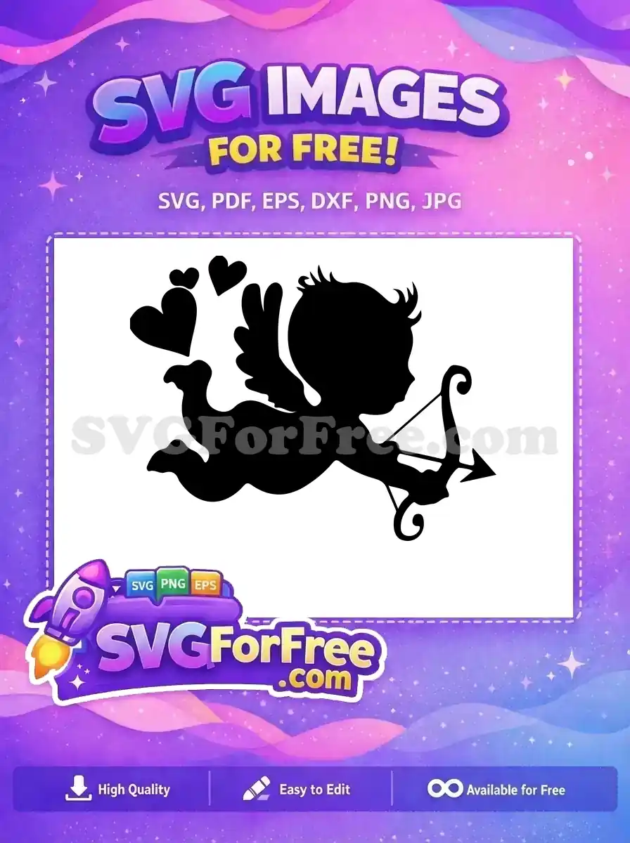 Free Cupid Silhouette Free Bow Arrow Love Free SVG