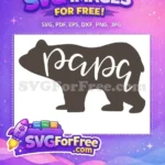 Free Papa Bear Silhouette Free Love Design Father's Day Free SVG - Instant Download