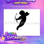 Free Silhouette Cupid Free Bow Arrow Valentine Free SVG 1 - Instant Download