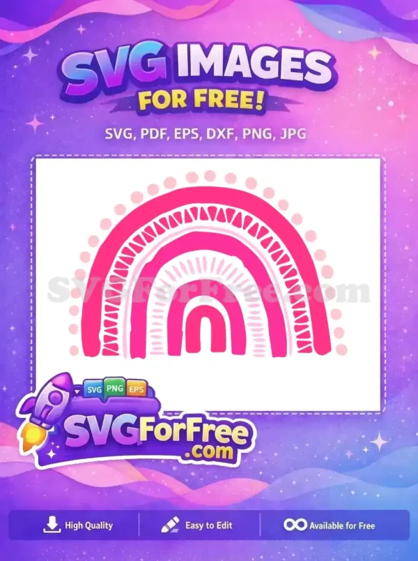 Free Pink Rainbow Free Love SVG Design Free SVG