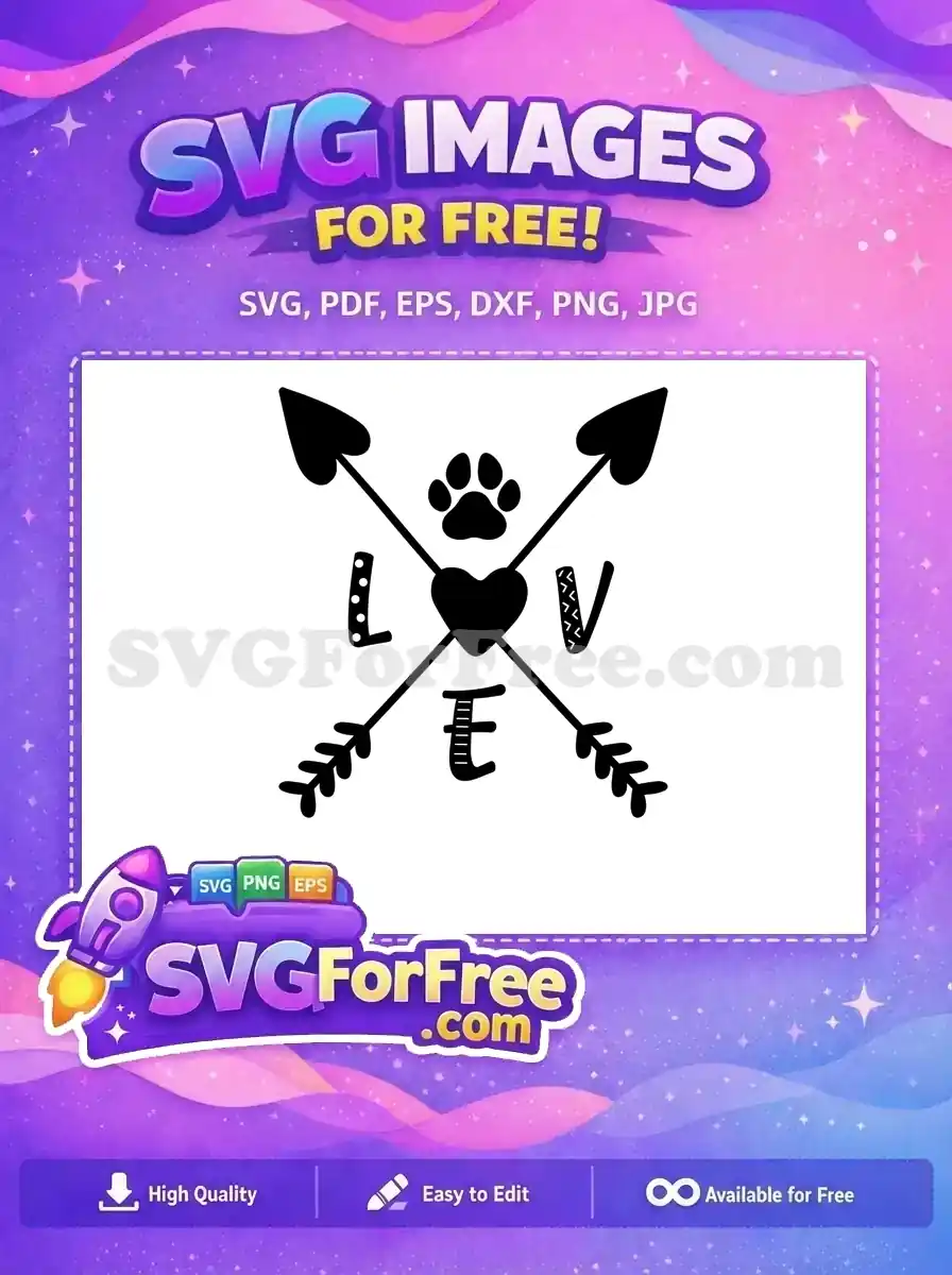 Free Paw Heart Arrows Free Love Icon Free SVG
