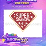 Free Stars And Lightnings Free Super Grandpa Design Free SVG - Instant Download