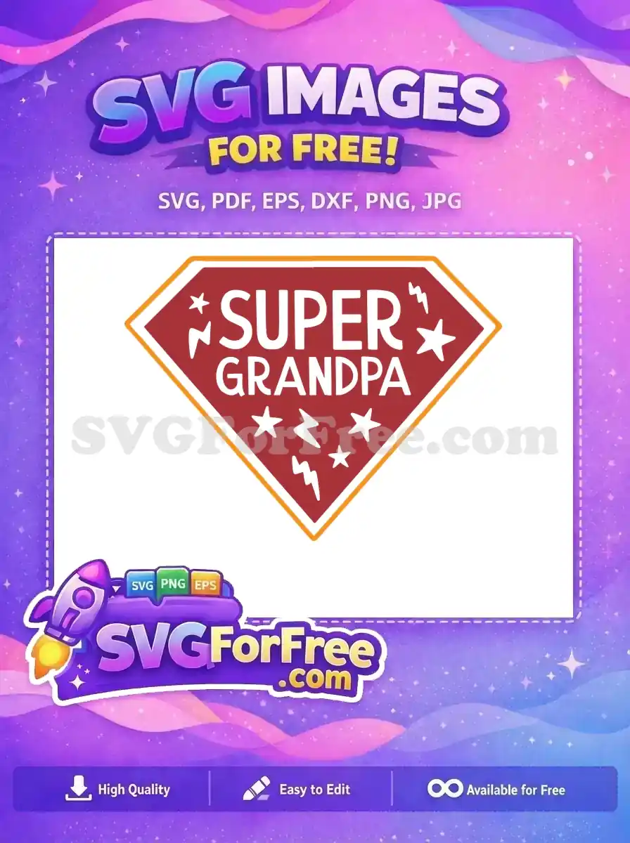Free Stars And Lightnings Free Super Grandpa Design Free SVG