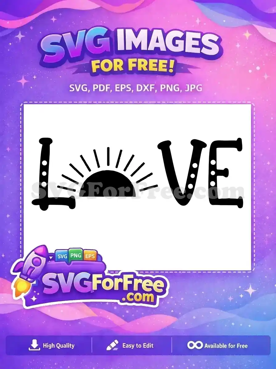 Free Love Sun Rays Free Polka Dots Valentine Free SVG