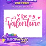 Free Pink Hearts Free Be My Valentine Love Free SVG - Instant Download