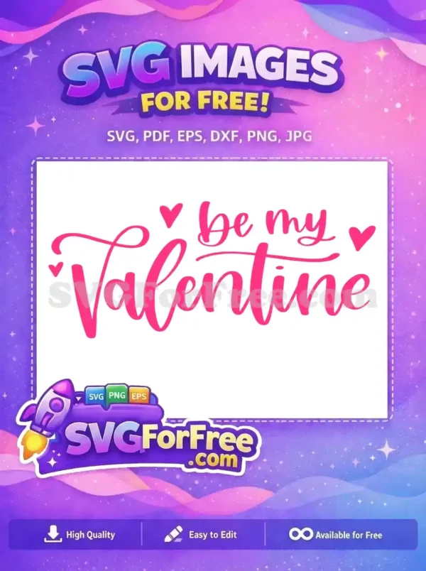 Free Pink Hearts Free Be My Valentine Love Free SVG