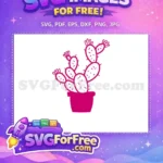 Free Magenta Prickly Pear Free Love Cactus Plant Free SVG - Instant Download