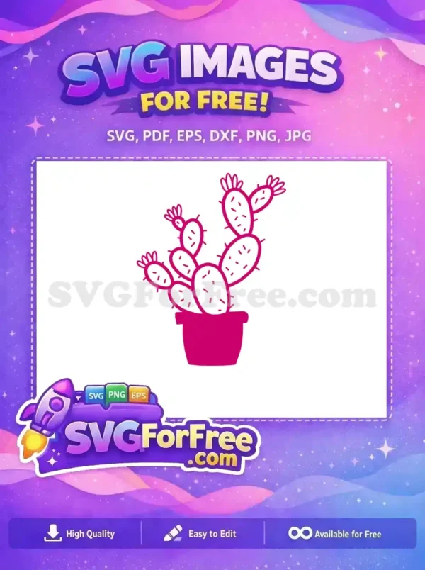 Free Magenta Prickly Pear Free Love Cactus Plant Free SVG