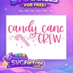 Free Candy Cane Crew Pink Love Free Winter Free SVG - Instant Download