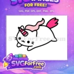 Free Kawaii Unicorn Cat Free Pink Tail Love Free SVG - Instant Download