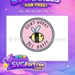 Free Cute Bee Smiling Free Pink Background Love Free SVG - Instant Download