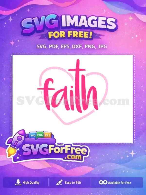 Free Pink Faith Love Free Heart Graphic Free SVG