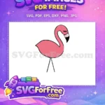 Free Pink Flamingo Sleeping Free Love SVG Free SVG - Instant Download