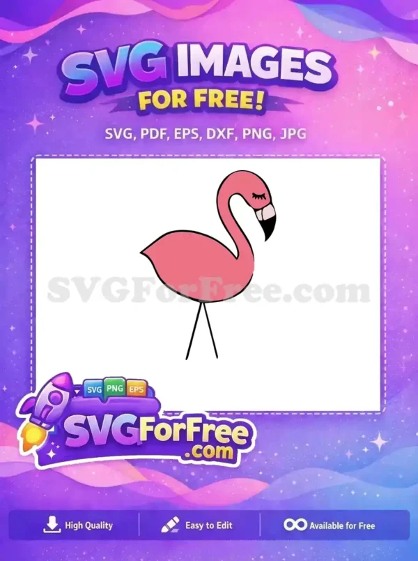 Free Pink Flamingo Sleeping Free Love SVG Free SVG