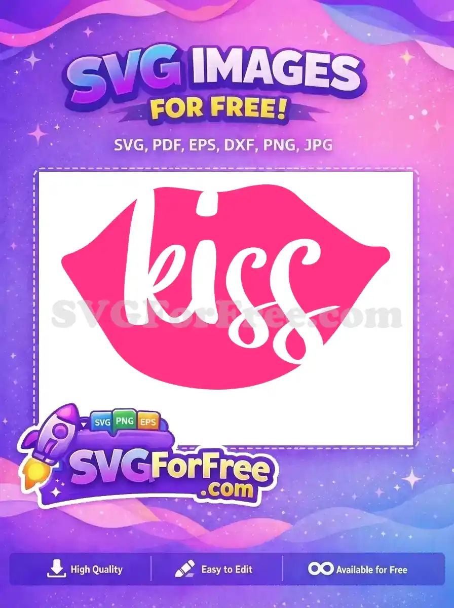 Free Pink Lips Kiss Free Love SVG Valentine Free SVG