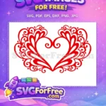 Free Floral Swirls Free Valentine Love Free SVG - Instant Download