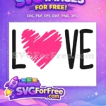 Free Pink Heart Free Love Valentine's Day Free SVG - Instant Download