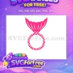 Free Pink Mermaid Tail Free Love Scales Frame Free SVG - Instant Download