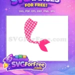 Free Pink Mermaid Tail Free Love SVG Silhouette Free SVG - Instant Download