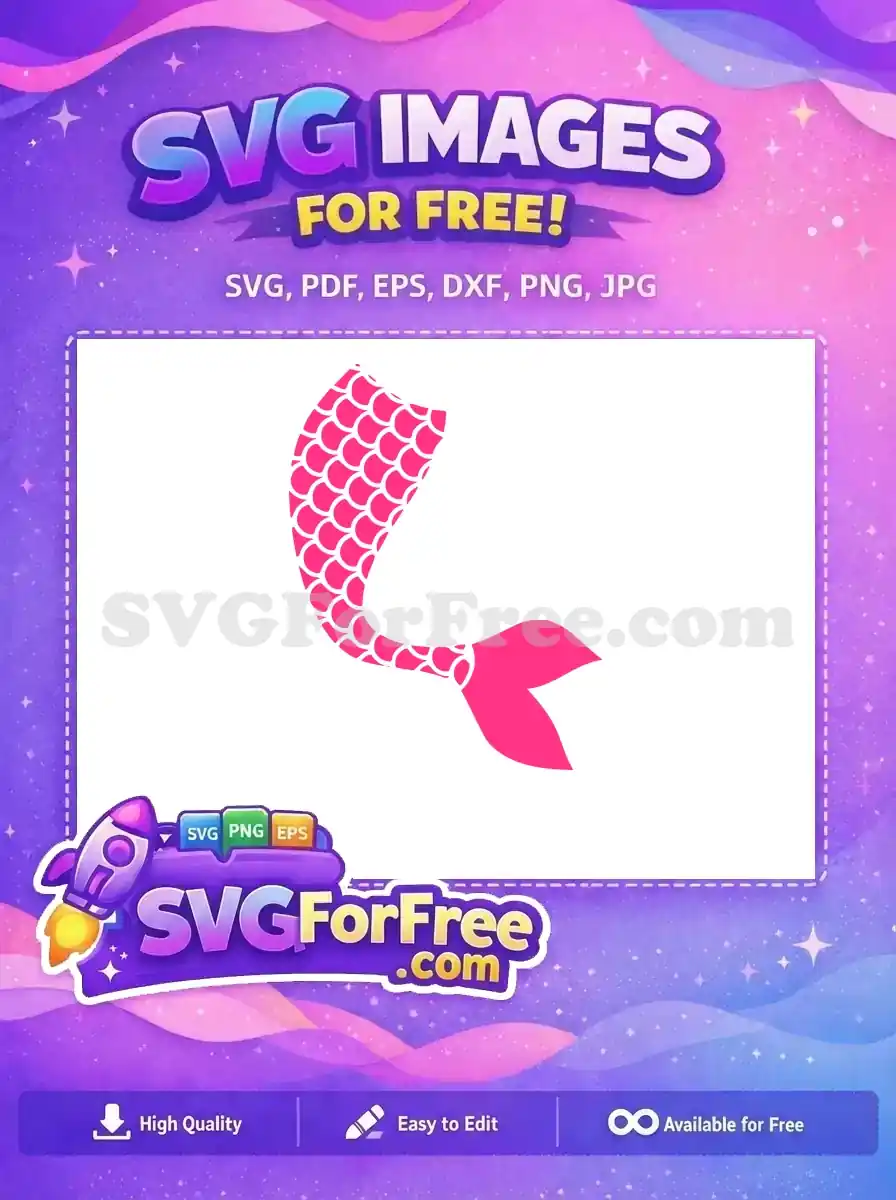 Free Pink Mermaid Tail Free Love SVG Silhouette Free SVG