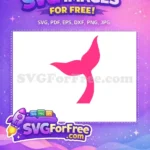 Free Mermaid Tail Pink Free Love Silhouette Free SVG - Instant Download