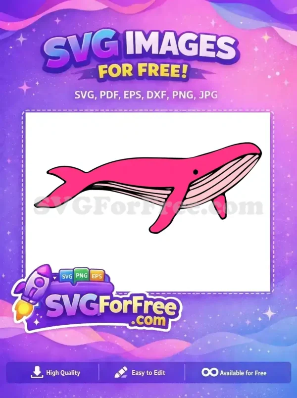 Free Pink Whale Free Love SVG Cartoon Free SVG