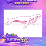 Free Pink Outline Whale Free Love Cute Sea Free SVG - Instant Download