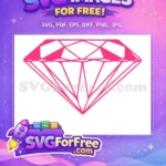 Free Pink Diamond Outline Free Love Shining Jewel Free SVG - Instant Download