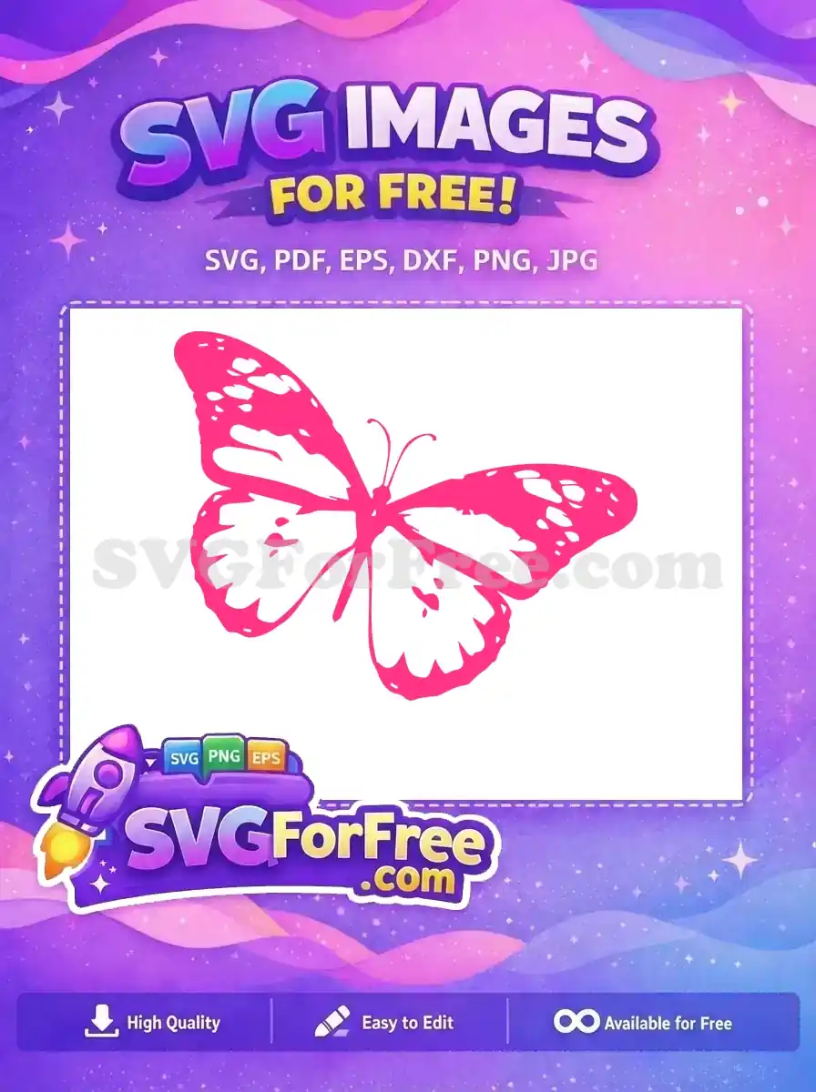 Free Pink Butterfly Love Free Detailed Wings Art Free SVG 1