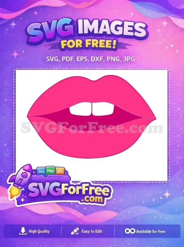 Free Pink Lips Free Love Mouth Category 1 Free SVG