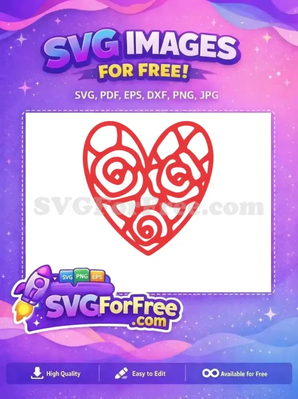 Free Swirl Roses Free Valentine Heart Love Free SVG