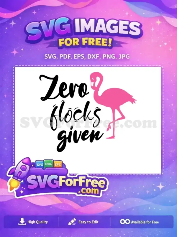 Free Pink Flamingo Free Zero Flocks Given Free SVG