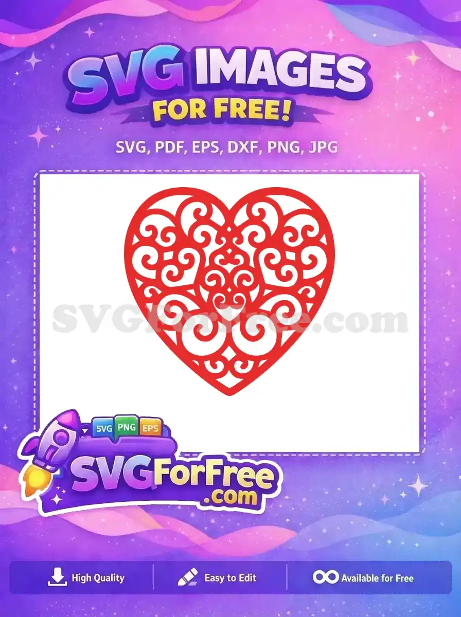 Free Swirl Pattern Free Red Heart Love Free SVG