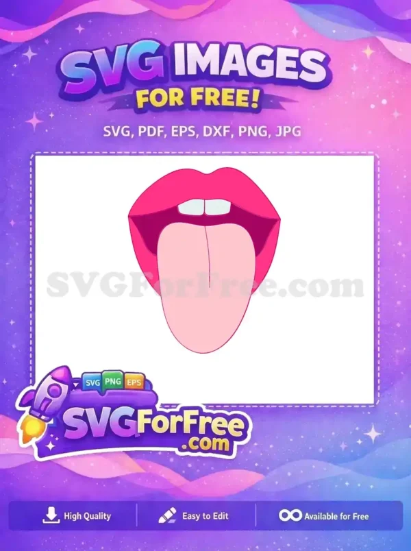 Free Pink Lips Free Tongue Love Design Free SVG