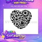 Free Floral Heart Free Intricate Love Design Free SVG - Instant Download