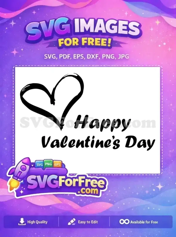 Free Black Heart Free Love Happy Valentine’s Day Free SVG Free Black Heart Free Love Happy Valentine's Day Free SVG