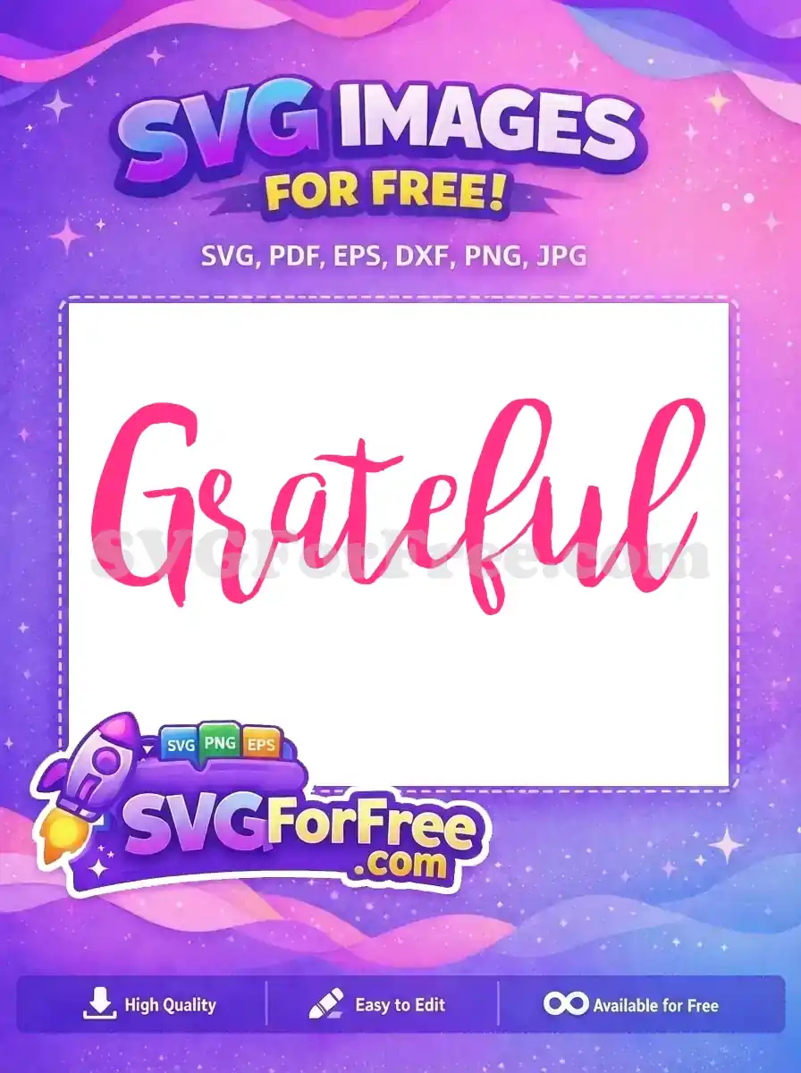 Free Pink Grateful Script Free Love Design Free SVG