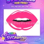 Free Pink Lips Free Love SVG Silhouette Kiss Free SVG - Instant Download