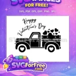 Free Heart Wheels Free Truck Bed Happy Valentine Free SVG - Instant Download
