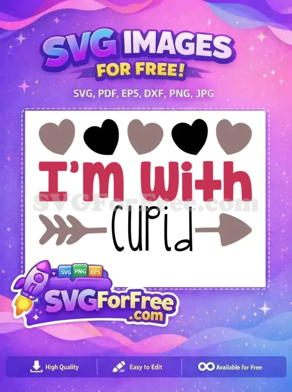 Free Hearts and Arrows Free Valentine Cupid Saying Free SVG