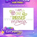 Free Pink Rose Free Green Leaves Blessed Mama Free SVG - Instant Download