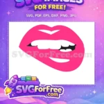 Free Biting Lip Free Pink Lips Love Free SVG 1 - Instant Download