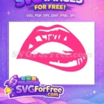 Free Pink Lips Free Love SVG Kiss Free SVG - Instant Download