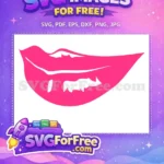Free Hot Pink Lips Free Love SVG Valentine Free SVG - Instant Download