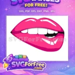 Free Biting Lip Free Pink Lips Love Free SVG 2 - Instant Download