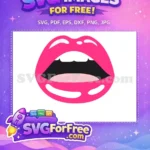 Free Hot Pink Lips Free Open Mouth Love Free SVG - Instant Download