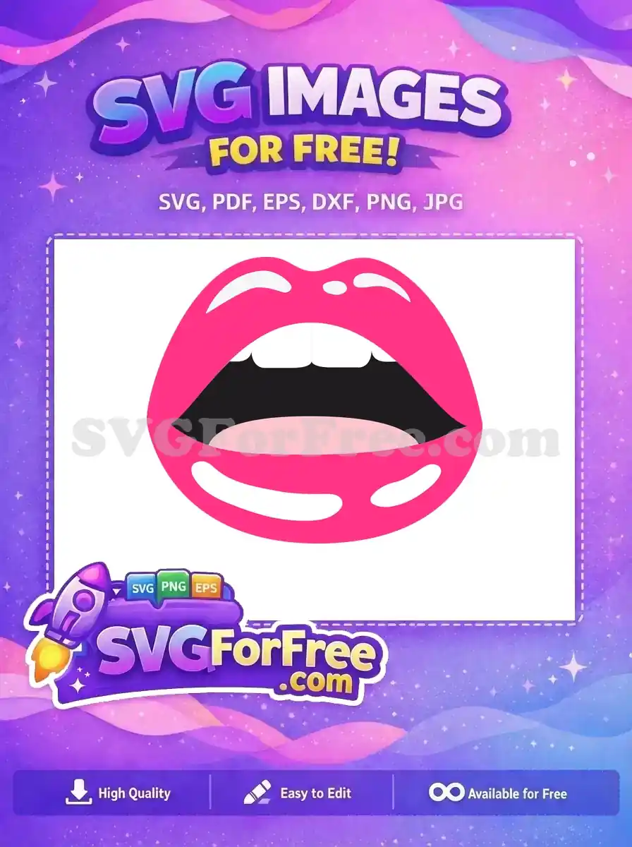 Free Hot Pink Lips Free Open Mouth Love Free SVG