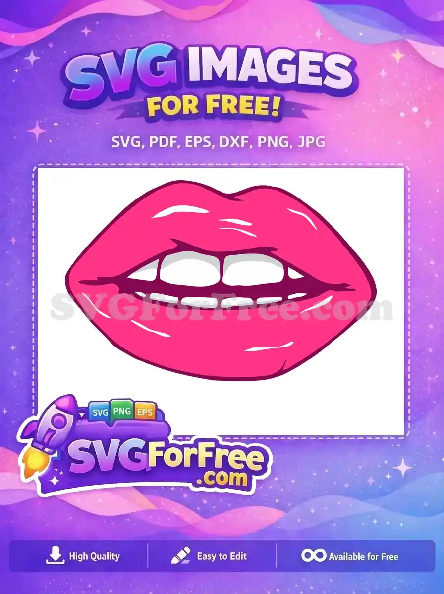 Free Pink Glossy Lips Free Love Mouth Free SVG