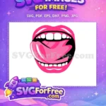 Free Pink Mouth Free Tongue Out Love Free SVG - Instant Download