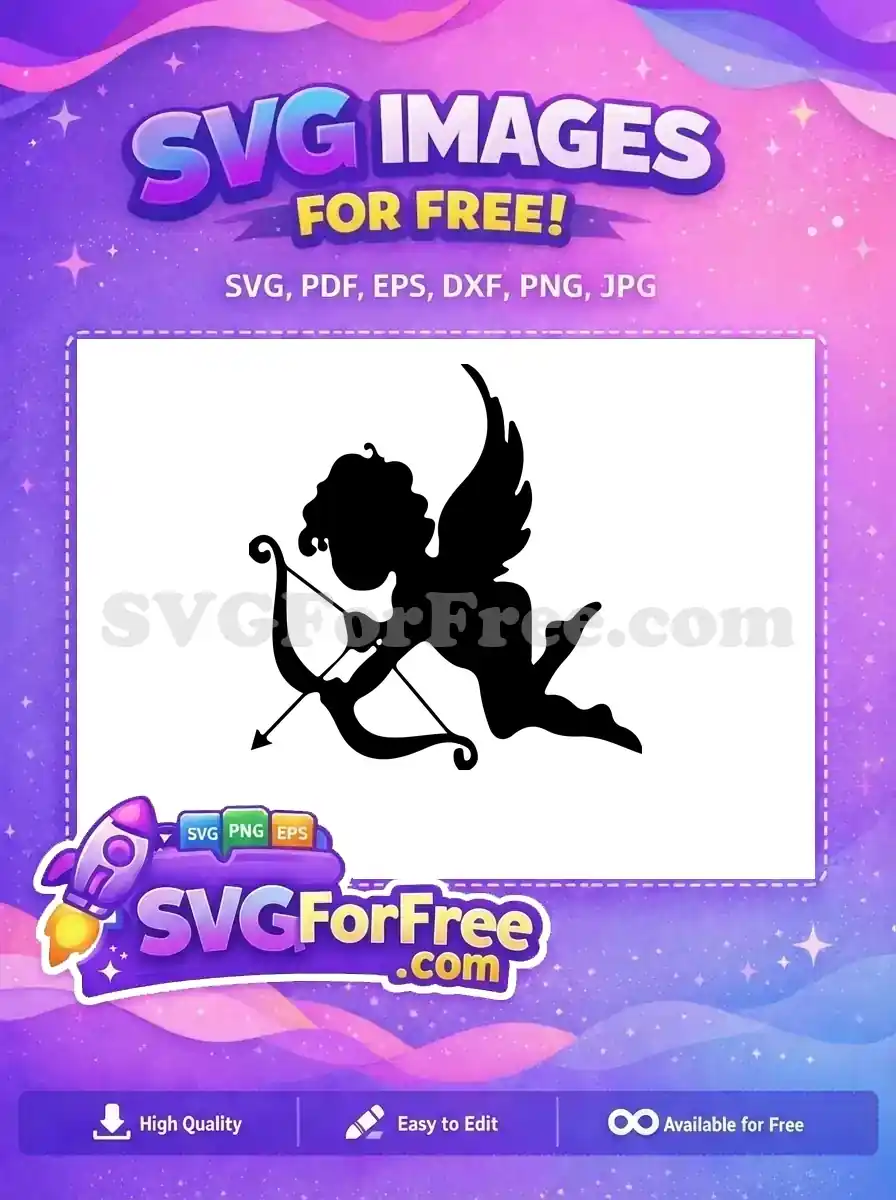 Free Cupid Silhouette Free Arrow Love Free SVG